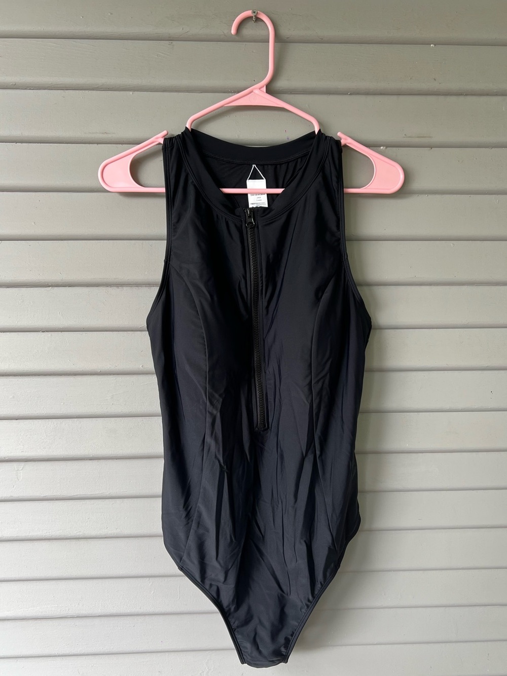 Cupshe One Piece High Neck Sleeveless Zipper T-Splice Slimming Swimsuit - Picture 4 of 6